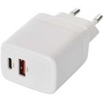 Emos V02G20, univerzálny USB-A a USB-C adaptér GaN do siete PD 20 W max.
