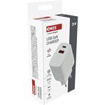 Emos V02G20, univerzálny USB-A a USB-C adaptér GaN do siete PD 20 W max.