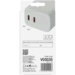 Emos V03G35, univerzálny USB-C adaptér GaN do siete PD 35 W max.