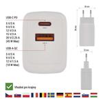 Emos V04G45, univerzálny USB adaptér GaN do siete PD 45 W max.