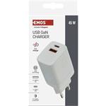 Emos V04G45, univerzálny USB adaptér GaN do siete PD 45 W max.