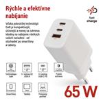 Emos V05G65, univerzálny USB adaptér GaN do siete PD 65 W max.