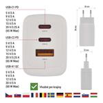 Emos V05G65, univerzálny USB adaptér GaN do siete PD 65 W max.