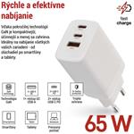 Emos V05G65, univerzálny USB adaptér GaN do siete PD 65 W max.