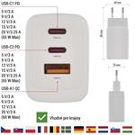Emos V05G65, univerzálny USB adaptér GaN do siete PD 65 W max.