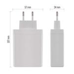 Emos V06G120, univerzálny USB-A a USB-C adaptér GaN do siete PD 120 W max.