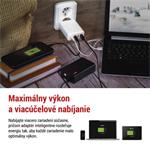 Emos V06G120, univerzálny USB-A a USB-C adaptér GaN do siete PD 120 W max.