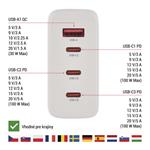 Emos V06G120, univerzálny USB-A a USB-C adaptér GaN do siete PD 120 W max.