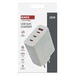 Emos V06G120, univerzálny USB-A a USB-C adaptér GaN do siete PD 120 W max.