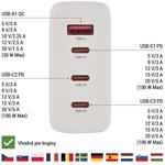 Emos V06G120, univerzálny USB-A a USB-C adaptér GaN do siete PD 120 W max.