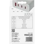Emos V06G120, univerzálny USB-A a USB-C adaptér GaN do siete PD 120 W max.