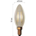 Emos Z53012 Vintage, LED žiarovka sviečka, E14, 2,5 W (20 W), 225 lm, teplá biela