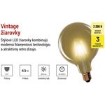 Emos Z58032, LED žiarovka Vintage G125, E27, 4,5 W (40 W), 420 lm, teplá biela