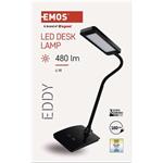 Emos Z7599B Eddy, LED stolná lampa, SMD, 480 lm, čierna