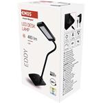 Emos Z7599B Eddy, LED stolná lampa, SMD, 480 lm, čierna