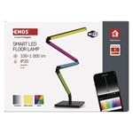 Emos ZCW34BR GoSmart, LED stojaca lampa, čierna, 175 cm, teplá biela / RGB, WiFi