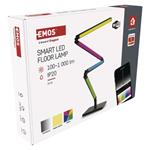 Emos ZCW34BR GoSmart, LED stojaca lampa, čierna, 175 cm, teplá biela / RGB, WiFi