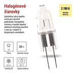 Emos ZE0505A, halogénová žiarovka JC, 14W, G4, teplá biela