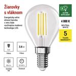 Emos ZF1A43, LED žiarovka Filament Mini Globe A-CLASS, E14, 3,8 W (60 W), 806 lm, neutrálna biela