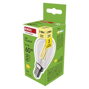Emos ZF1D42, LED žiarovka Filament Mini Globe, E14, 5,9 W (60 W), 806 lm, teplá biela