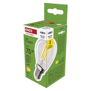 Emos ZF1D53, LED žiarovka Filament Mini Globe, E14, 7 W (75 W), 1055 lm, neutrálna biela