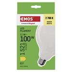 Emos ZF2D62, LED žiarovka Filament G125, E27, 11 W (100 W), 1521 lm, teplá biela
