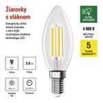 Emos ZF3A43, LED žiarovka Filament sviečka A-CLASS, E14, 3,8 W (60 W), 806 lm, neutrálna biela