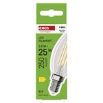 Emos ZF3D03, LED žiarovka Filament sviečka, E14, 1,8 W (25 W), 250 lm, neutrálna biela