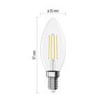 Emos ZF3D22, LED žiarovka Filament sviečka, E14, 3,4 W (40 W), 470 lm, teplá biela