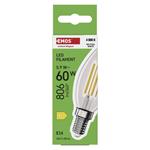 Emos ZF3D43, LED žiarovka Filament sviečka, E14, 5,9 W (60 W), 806 lm, neutrálna biela