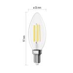Emos ZF3D52, LED žiarovka Filament sviečka, E14, 7 W (75 W), 1055 lm, teplá biela