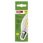 Emos ZF3D52, LED žiarovka Filament sviečka, E14, 7 W (75 W), 1055 lm, teplá biela