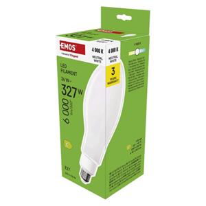 Emos ZF5751, LED žiarovka Filament ED90, E27, 36 W (327 W), 6 000 lm, neutrálna biela