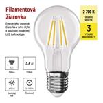 Emos ZF5D22, LED žiarovka Filament A60, E27, 3,4 W (40 W), 470 lm, teplá biela