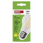 Emos ZF5D53, LED žiarovka Filament A60, E27, 7,8 W (75 W), 1060 lm, neutrálna biela