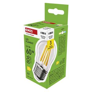 Emos ZF6D43, LED žiarovka Filament Mini Globe, E27, 5,9 W (60 W), 806 lm, neutrálna biela