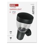 Emos ZGA010P, záhradné nástenné svietidlo ARTEO, 16,4 x 12 x 23 cm, 1 x E27, 15 W