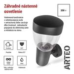 Emos ZGA010P, záhradné nástenné svietidlo ARTEO, 16,4 x 12 x 23 cm, 1 x E27, 15 W