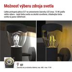 Emos ZGA040P, záhradné nástenné svietidlo ARTEO, senzor súmraku, 16,4 x 12 x 29,5 cm, 1 x E27, 15 W