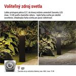 Emos ZGA0C0P ARTEO, záhradné stĺpikové svietidlo, 12 x 12 x 80 cm, 1 x E27, 15 W