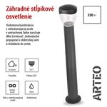 Emos ZGA0C0P, záhradné stĺpikové svietidlo ARTEO, 12 x 12 x 80 cm, 1 x E27, 15 W