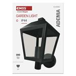 Emos ZGB010P, záhradné nástenné svietidlo ADENIA, 19,8 x 15 x 27,8 cm, 1 x E27, 15 W