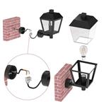 Emos ZGB010P, záhradné nástenné svietidlo ADENIA, 19,8 x 15 x 27,8 cm, 1 x E27, 15 W