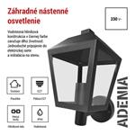 Emos ZGB010P, záhradné nástenné svietidlo ADENIA, 19,8 x 15 x 27,8 cm, 1 x E27, 15 W