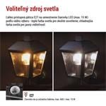 Emos ZGB010P, záhradné nástenné svietidlo ADENIA, 19,8 x 15 x 27,8 cm, 1 x E27, 15 W