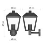 Emos ZGB010P, záhradné nástenné svietidlo ADENIA, 19,8 x 15 x 27,8 cm, 1 x E27, 15 W