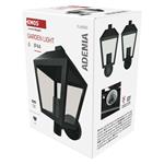 Emos ZGB010P, záhradné nástenné svietidlo ADENIA, 19,8 x 15 x 27,8 cm, 1 x E27, 15 W