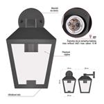 Emos ZGB020P, záhradné nástenné svietidlo ADENIA, 18 x 15 x 24,5 cm, 1 x E27, 15 W