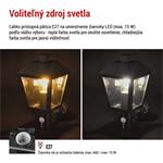 Emos ZGB040P, záhradné nástenné svietidlo ADENIA, senzor súmraku, 19,8 x 15 x 29,8 cm, 1 x E27, 15 W