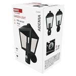 Emos ZGB040P, záhradné nástenné svietidlo ADENIA, senzor súmraku, 19,8 x 15 x 29,8 cm, 1 x E27, 15 W